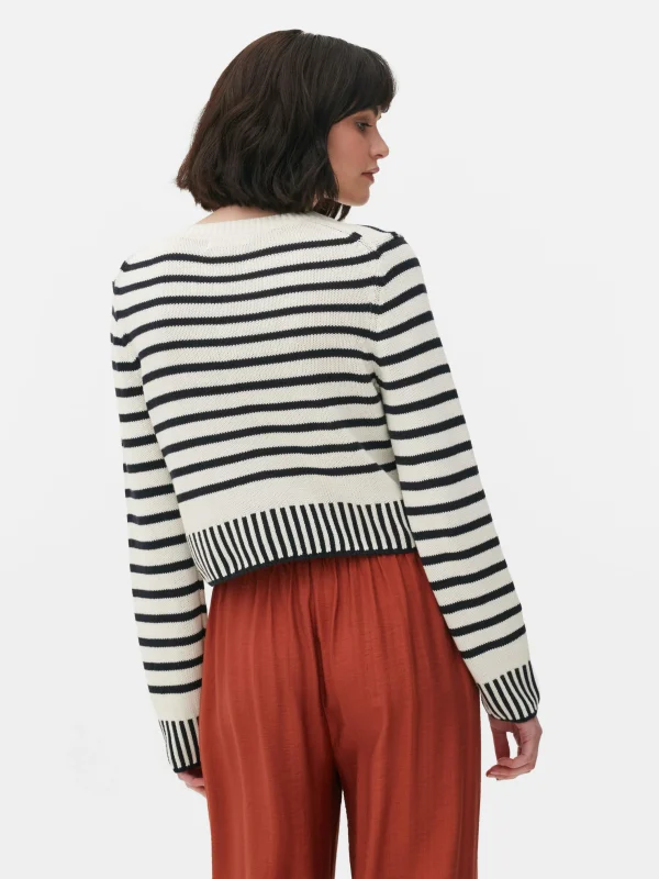 Gilet Court à Rayures