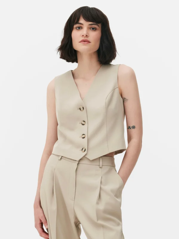 Gilet De Costume Ajusté Boutonné