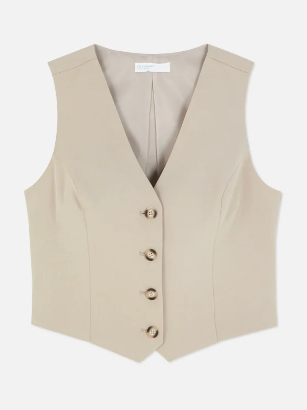 Gilet De Costume Ajusté Boutonné