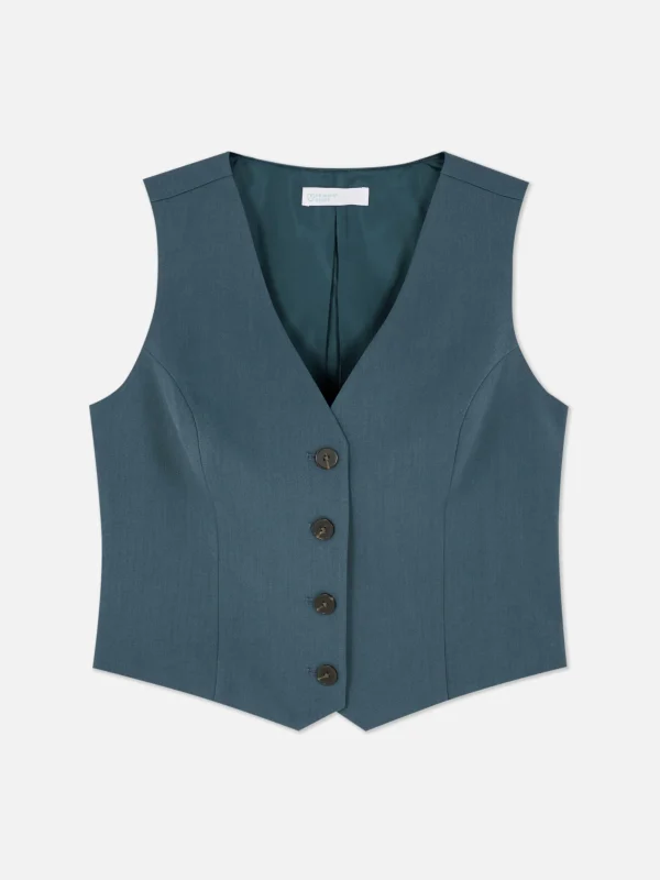 Gilet De Costume Ajusté Boutonné
