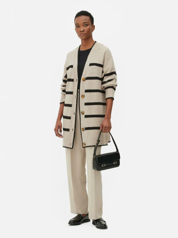 Gilet Long à Rayures