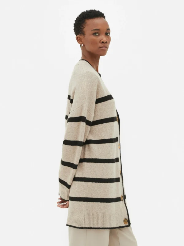 Gilet Long à Rayures