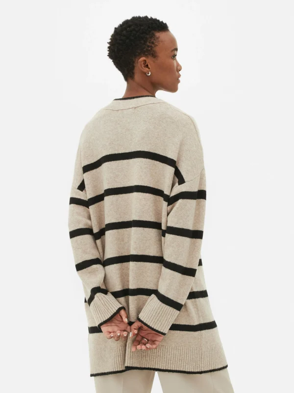 Gilet Long à Rayures