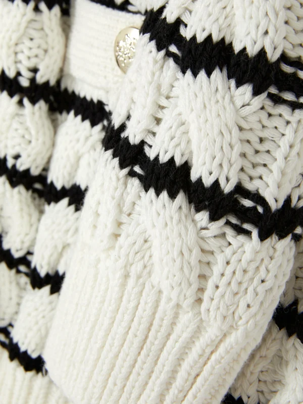 Gilet Rayé En Maille Torsadée