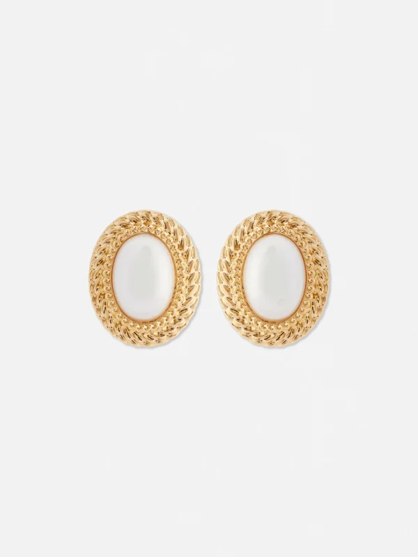 Grands Clous D'oreilles à Fausse Perle Rita Ora