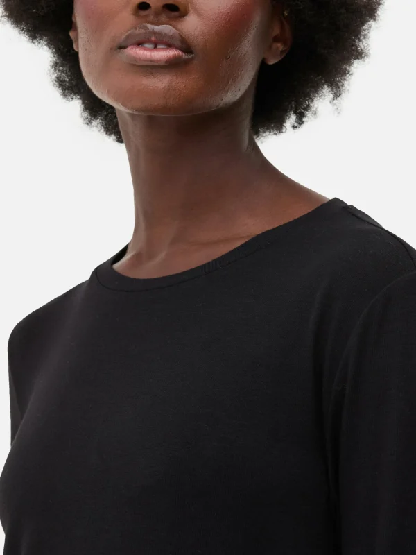 Haut à Manches Longues Et à Ourlet Arrondi