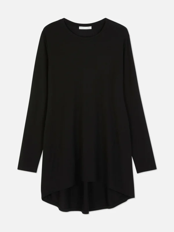 Haut à Manches Longues Et à Ourlet Arrondi