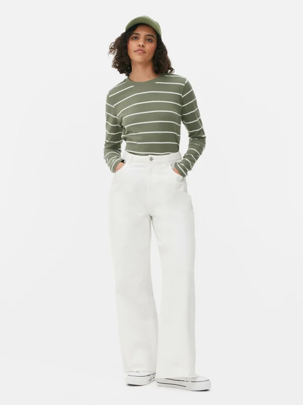 Haut à Rayures Et à Manches Longues