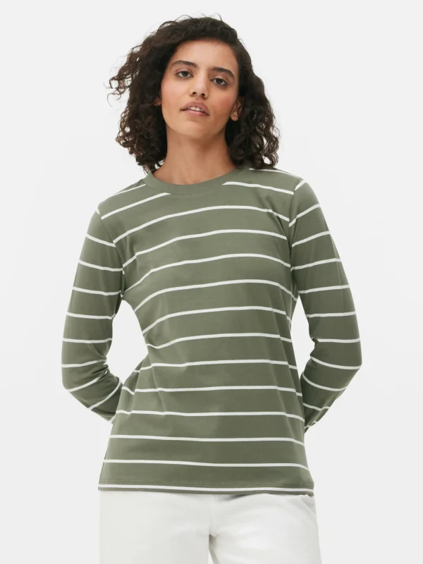 Haut à Rayures Et à Manches Longues