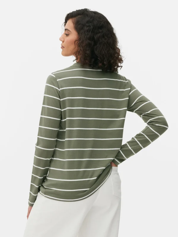 Haut à Rayures Et à Manches Longues