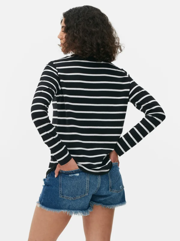 Haut à Rayures Et à Manches Longues