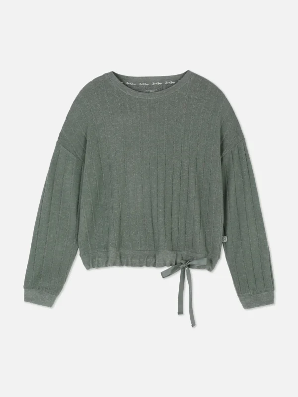 Haut De Pyjama Côtelé Ultra-doux à Nœud