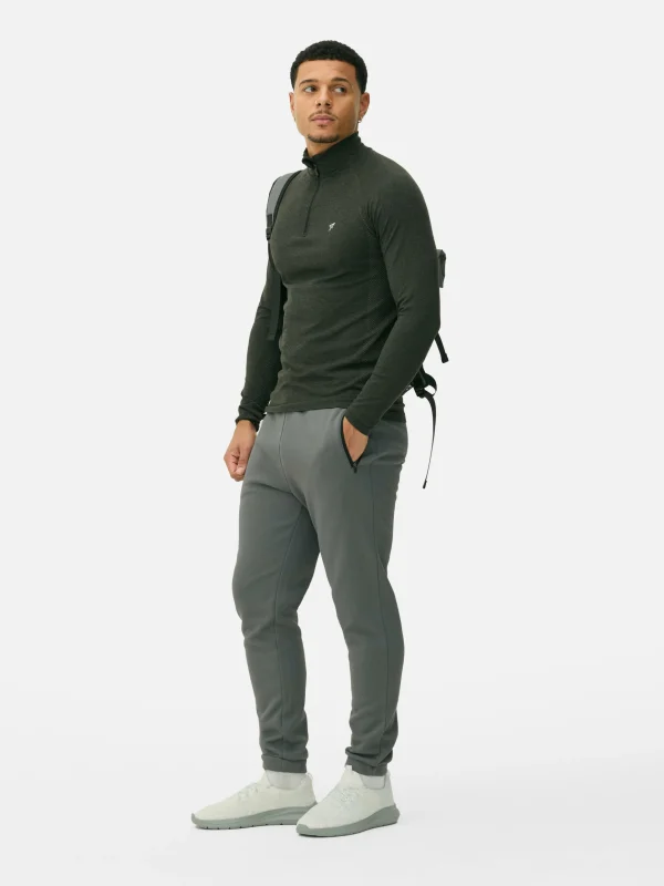 Haut De Sport à Manches Longues Et Col Zippé