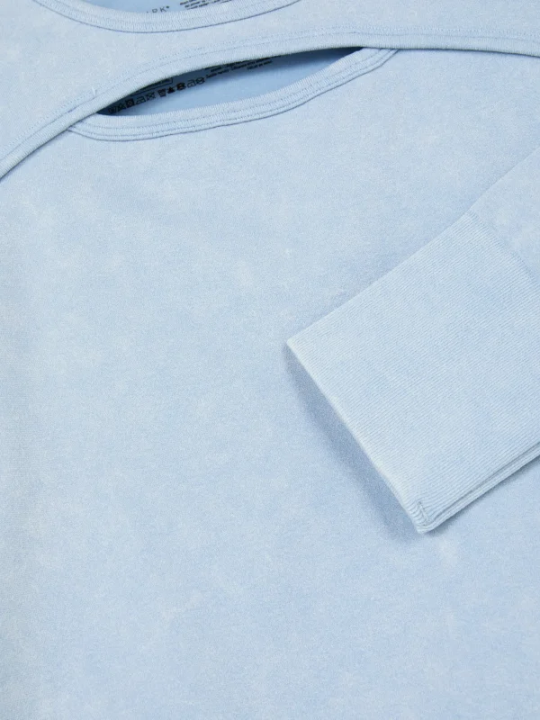 Haut Délavé à L'acide à Manches Longues