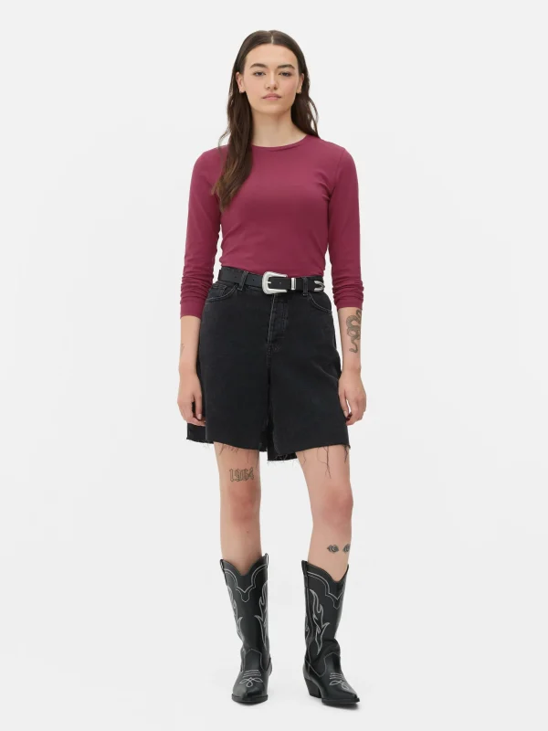 Haut En Jersey Stretch à Manches Longues