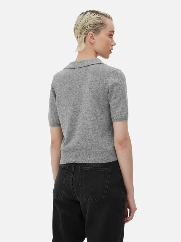 Haut En Maille Fine à Col Et Manches Courtes