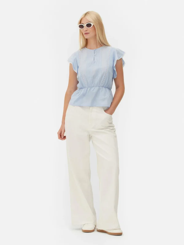 Haut Sans Manches En Broderie Anglaise