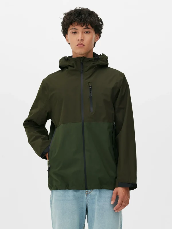 Imperméable Color Block à Poches Multiples