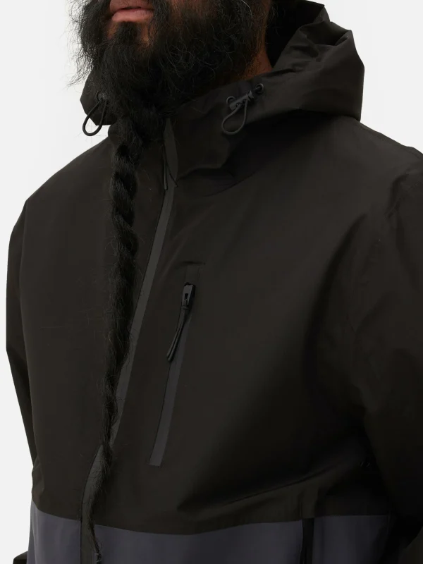 Imperméable Color Block à Poches Multiples