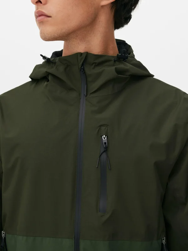 Imperméable Color Block à Poches Multiples