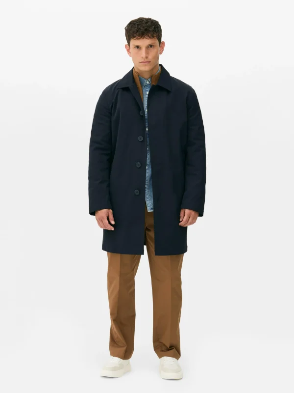 Imperméable Long à Boutonnage Simple