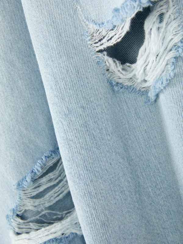 Jean Denim Ample à Effet Vieilli