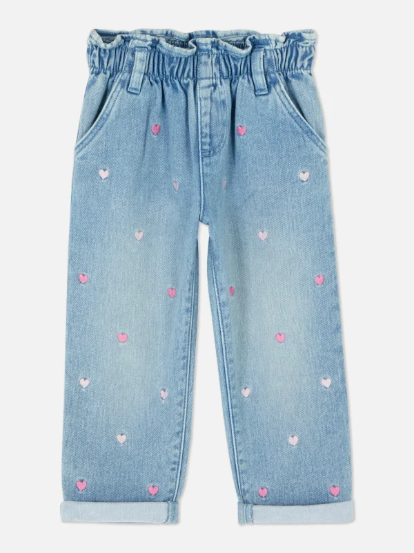 Jean Denim Brodé De Cœurs