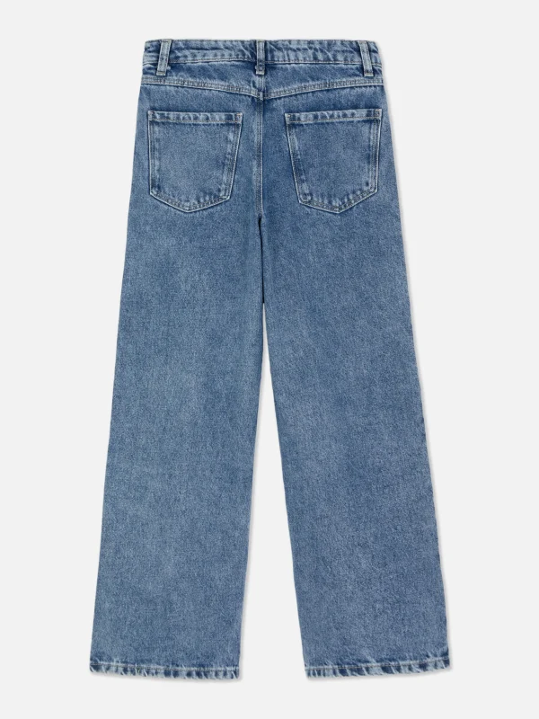 Jean Denim Large Avec Motif étoile à Strass