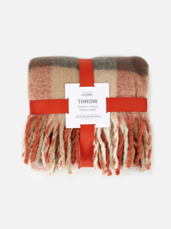 Jeté De Lit à Carreaux En Tissu Brossé