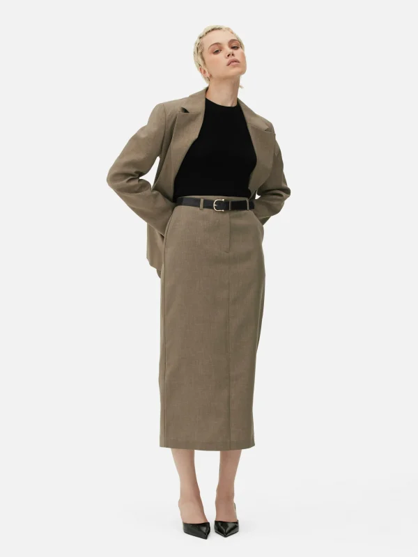 Jupe Crayon Mi-longue Taille Haute