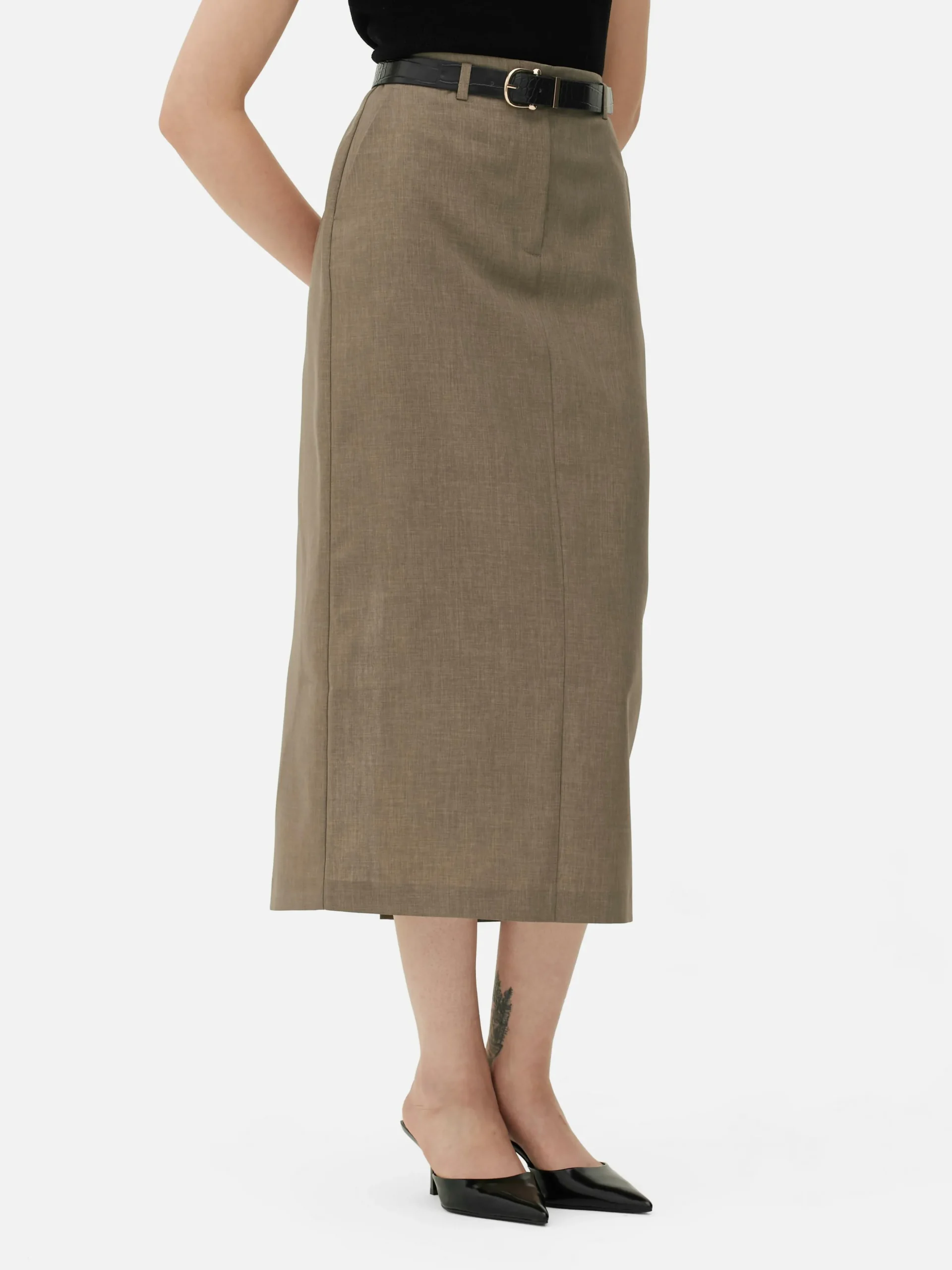 jupe_crayon_milongue_tail_1.webp Jupe Crayon Mi-longue Taille Haute