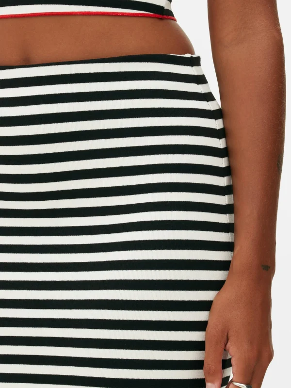 Jupe Mi-longue à Rayures Beetlejuice X Colleen Atwood à Coordonner