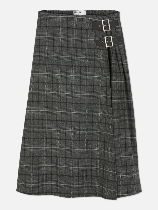 Jupe Mi-longue Plissée à Boucle Rita Ora