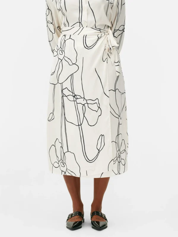 Jupe Portefeuille Mi-longue Graphique à Coordonner