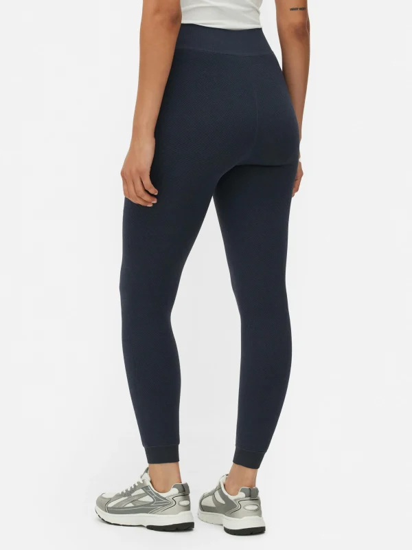 Legging Effet Denim Doublé De Velours Duveteux