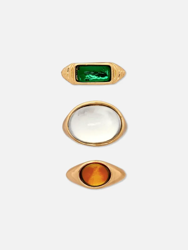 Lot De 3 Bagues épaisses à Fausses Gemmes Rita Ora