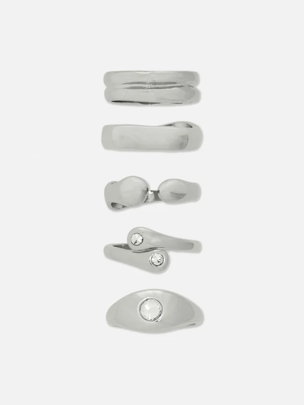 Lot De 5 Bagues épaisses Mélangées