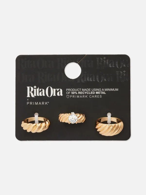 Lot De 3 Bagues Striées à Superposer Rita Ora