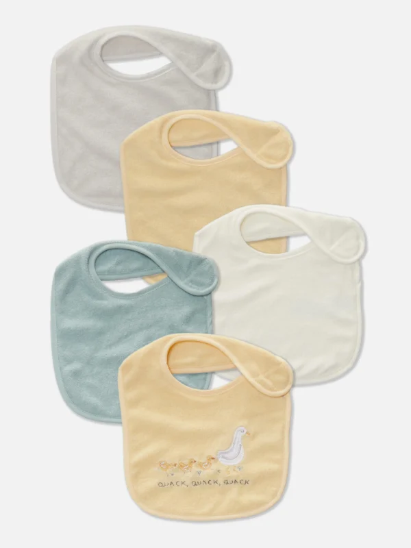 Lot De 5 Bavoirs En Tissu éponge Variés