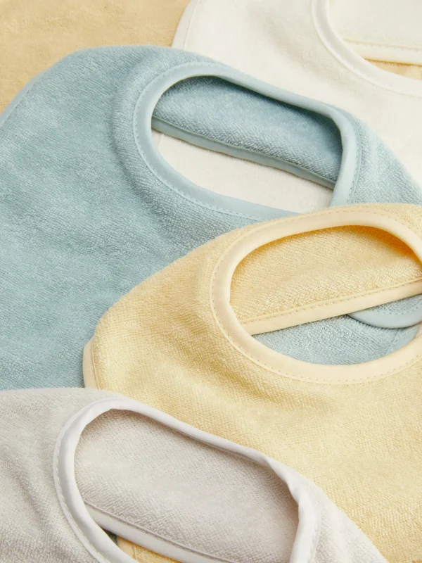 Lot De 5 Bavoirs En Tissu éponge Variés