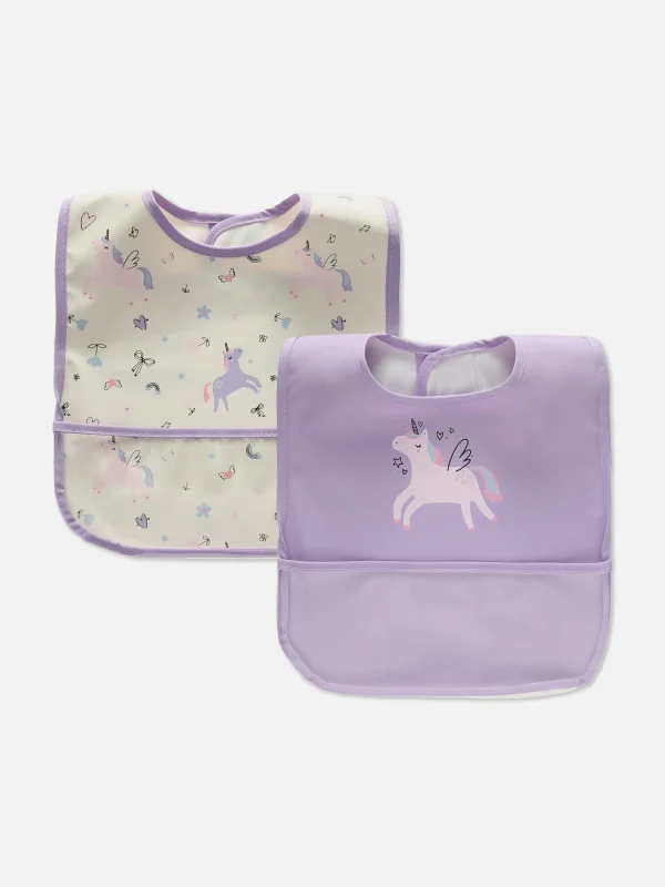 Lot De 2 Bavoirs Licorne Tour De Cou