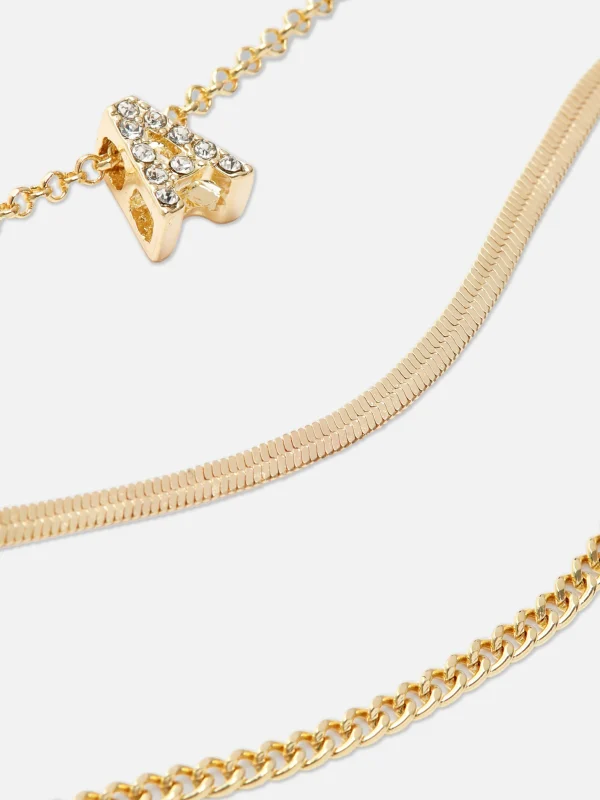 Lot De 3 Bracelets à Initiale Et Strass