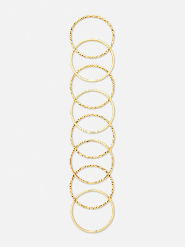 Lot De 8 Bracelets Joncs Texturés