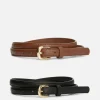 Lot De 2 Ceintures Skinny En Simili Cuir