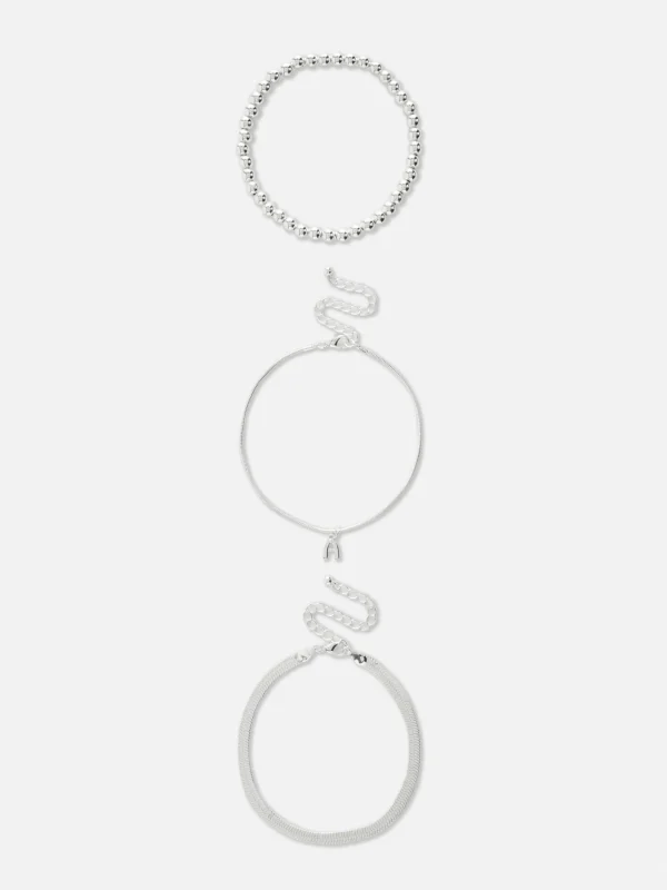 Lot De 3 Chaînes De Cheville Infinité Et Initiale