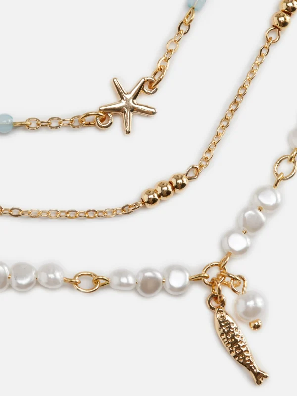 Lot De 3 Chaînes De Cheville à Motifs Bord De Mer