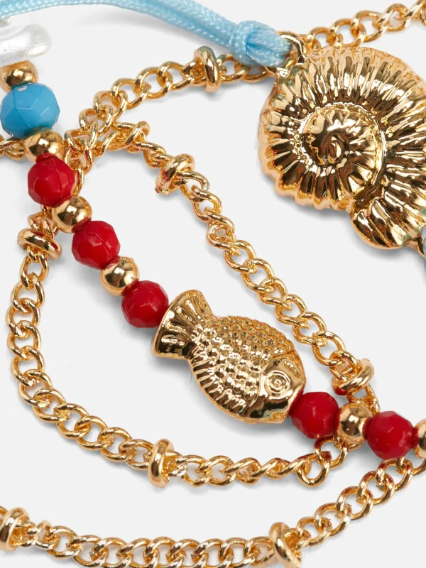 Lot De 3 Chaînes De Cheville à Breloques Coquillage