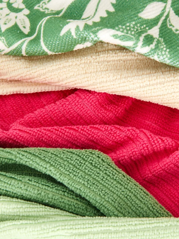 Lot De 5 Chiffons De Ménage Côtelés