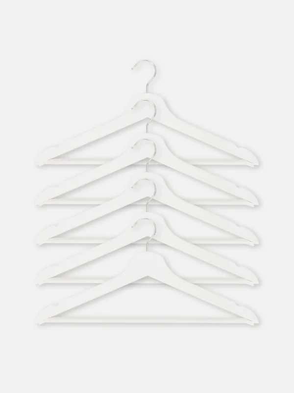 Lot De 5 Cintres En Bois