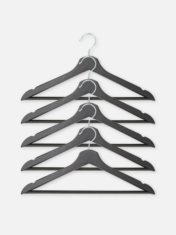 Lot De 5 Cintres En Bois